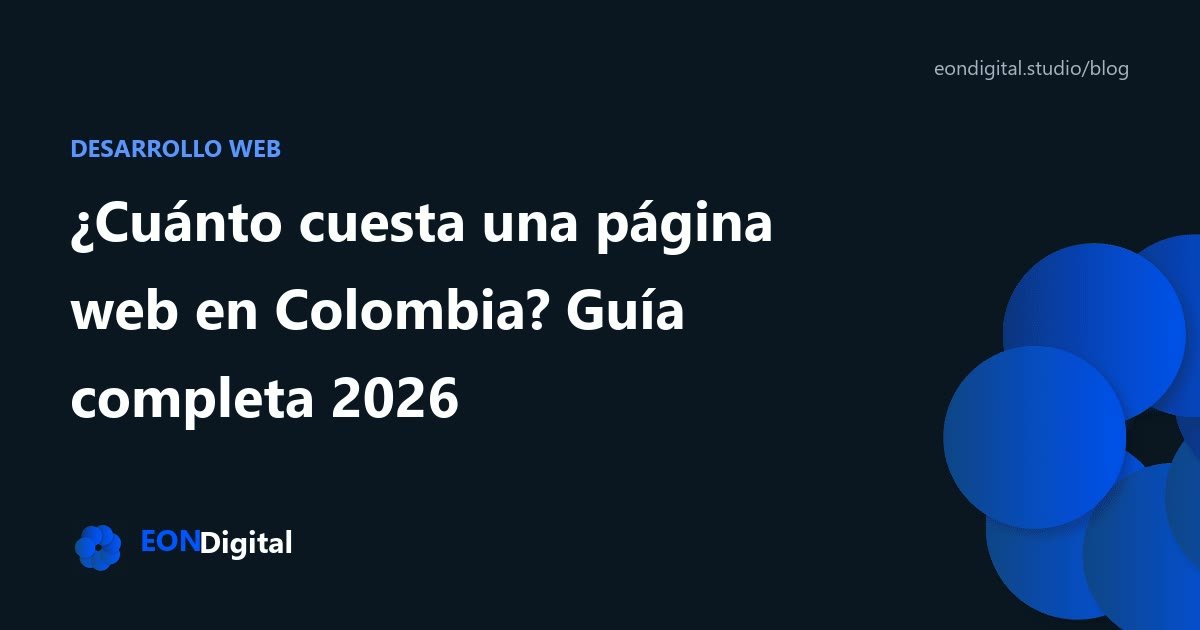 ¿Cuánto cuesta una página web en Colombia? Guía completa 2026